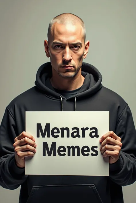 Eminem holding a sign saying menara memes