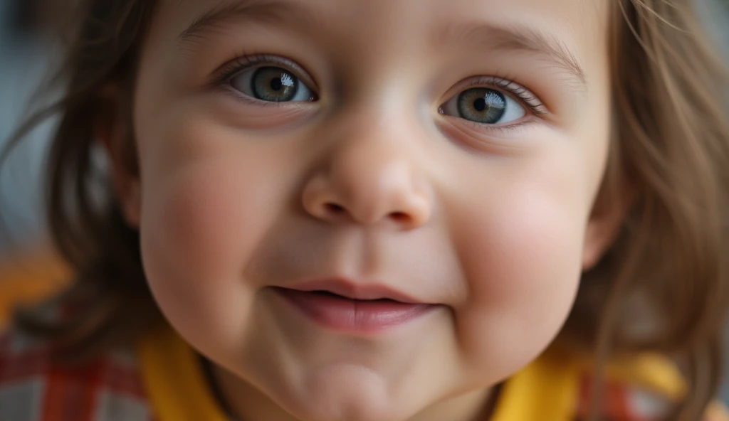 The little baby ,  cute face,  realistic pictures, ( Portrait),,  natural light,  shallow depth of field,  was taken with a Canon EOS-1D X Mark III, 50mm lens, debt/2.8, (Intricately detailed ,  High Details ), ((Raw Color)),  sharp concentration,  high de...