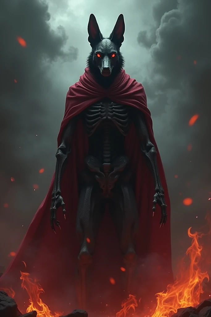 soulless anubis
red and black
smoke and fire
terrifying