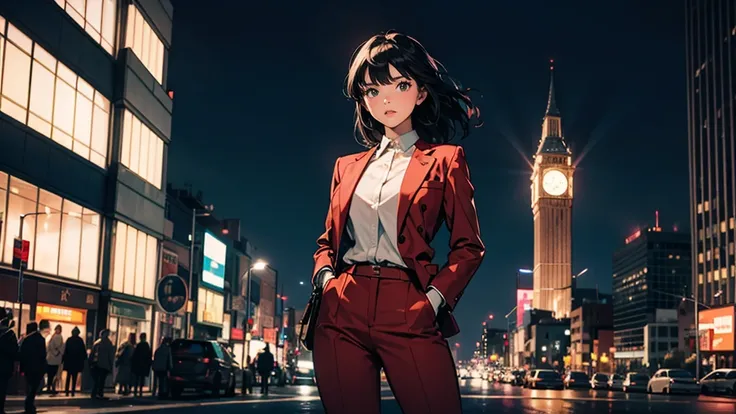 city night red suit girl neeshot 