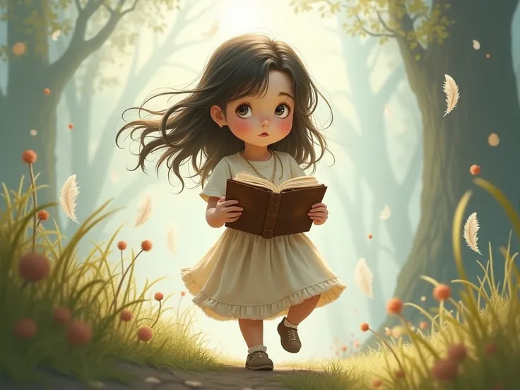 a person taking a fisrt step, with a book in hand girl