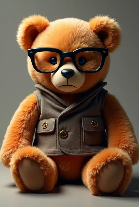 Real Gucci bear
 with full color black glasses 
