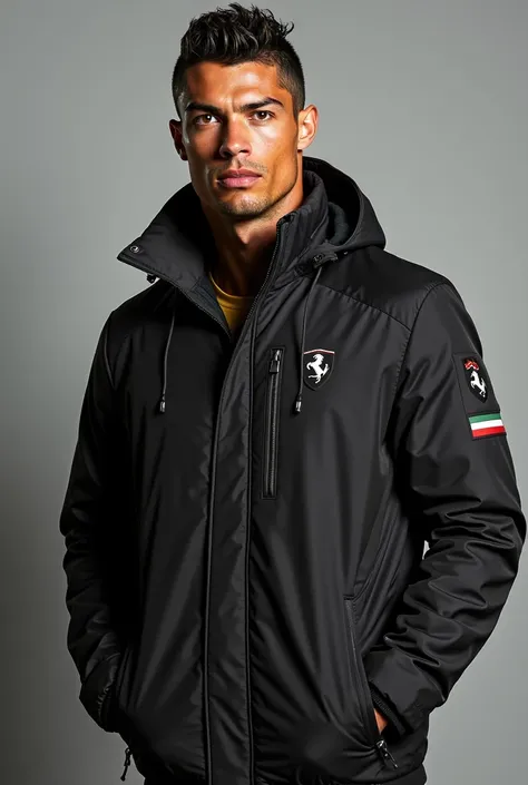 Ronaldo wear Ferrari winter jacket 