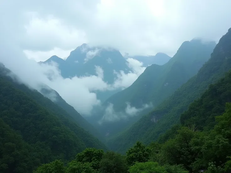 Create the most beautiful and attractive finish by brushing the beautiful Knuckles mountain range visible through the mist, bringing out the natural beauty of Sri Lanka. including my name is OMESH DEWMINA  using small front