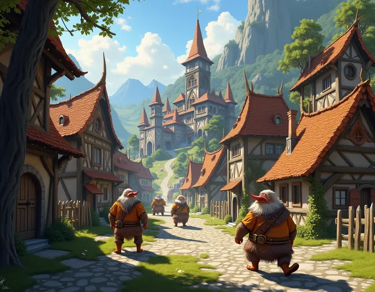 create a new town called gisada, people who live there should be half dwarf half animal, the should be a king