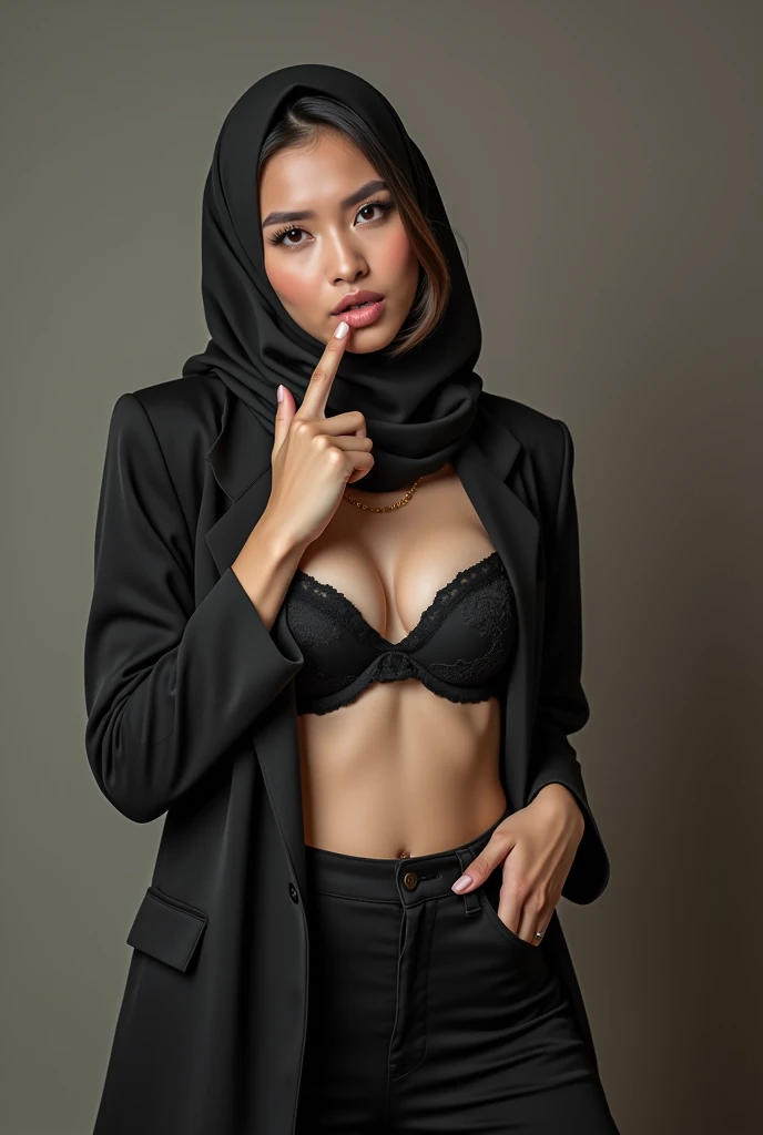 2woman, 3-Years-Old,Female Teacher, Hijab Beautiful Indonesian Woman, Wearing Tight Gamis, wearing bra, White Porcelain Skin, Realistic Ultra,Lesbian Sex, deeply in Lustful,nipple lick,one finger in mouth,