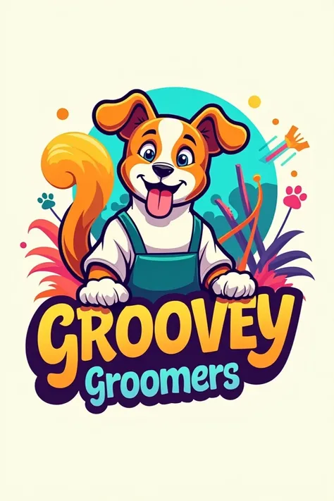 Create a logo for a Per shop called Groovey Groomers