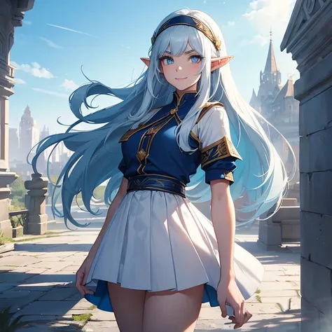 Masterpiece, HD, high resolution, high quality, best quality, super detailed. Solo character alone. Fantasy art.
{{A 25-years-old half-elf-ice-girl in casual-clothes:(appearance: pale skin. pure-white medium-straight-hair. Beautiful blue-eyes with white-pu...