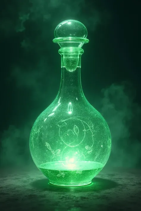 Create image of magic bottle with green