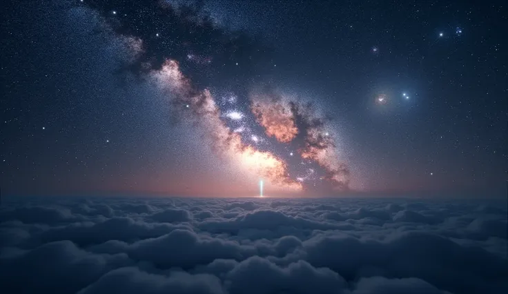 a starry, illuminated sky ,  showing the greatness of GOD and his unlimited power