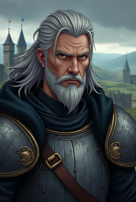 Teylor anime male character, Looking older, From the medieval era, Game of Thrones.