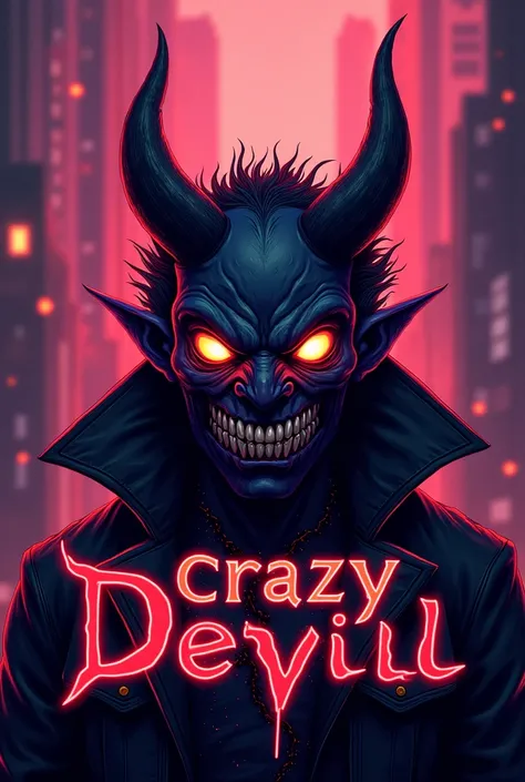 A creative alert colored profile picture with the font Zug “Crazy Devil”