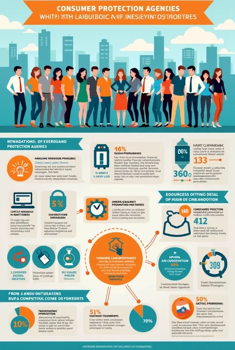 colsubsidio poster that reflects information related to consumer protection agencies and sources of information on consumer consumption in the company in Spanish