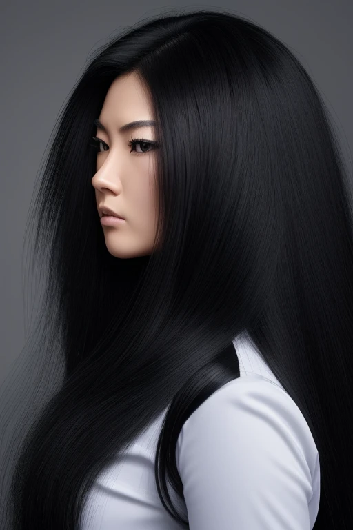 jet black hair,most very long hair,most very lion hair,most very wolf hair,most very frizzy hair,coarse hair,most very spread hairstyle,thick hair,fluffy hair,most very heavy weight hair,hair covering left eye,heavy looking hairstyle,most very voluminous h...