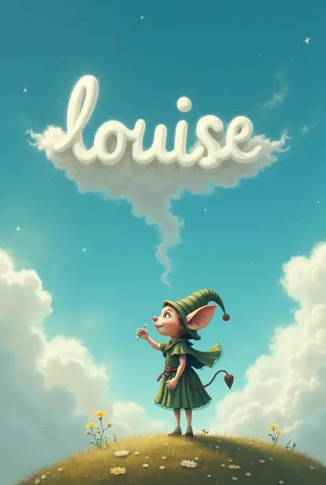 A prankster imp who writes Louise in the sky 