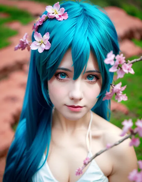 SayaScarlet ,  very detailed ,  blue hair, Realistic face,  full body, ( better lighting , the best shadow,  extremely gentle and beautiful, blossom), whole body, masterpiece,  Best quality,  very detailed  face,  very detailed  eyes,