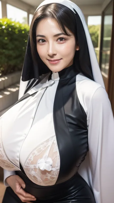 （（（povshot）））、（（（ mature woman）））、（（（45 years old:2.0）））、（（（aunt）））、nuns、 sexy mature woman 、nasolabial folds、facial wrinkles、  ...