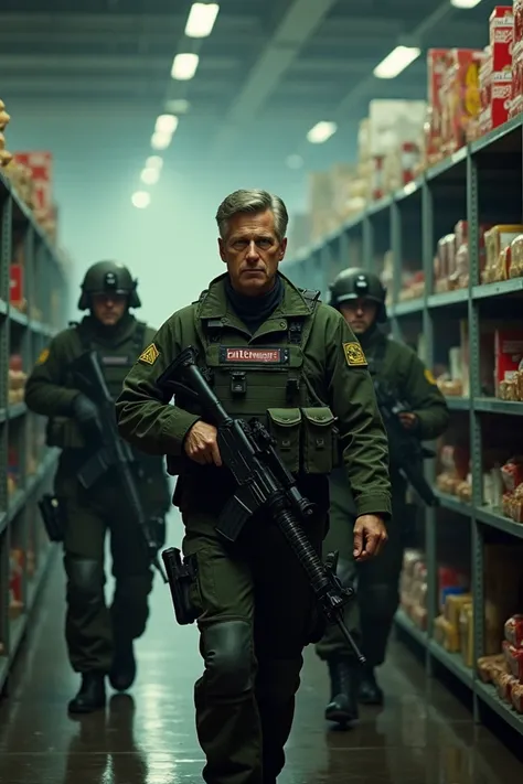 A senior robert f kennedy jr leading a special forces mission into an entenmens factory