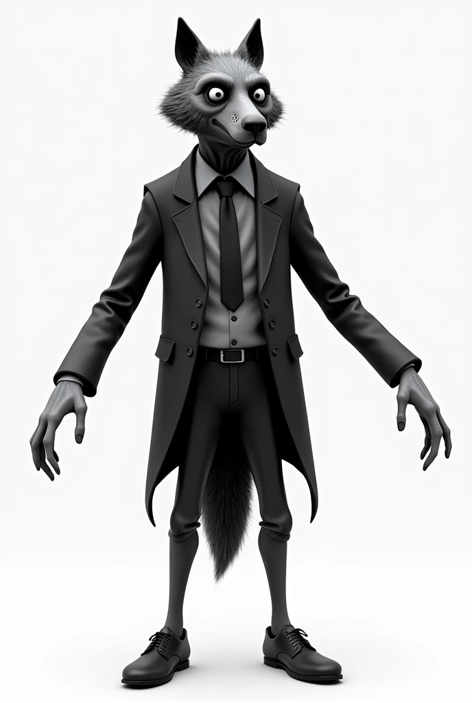  Create a realistic photo of a 3D character  (CGI) em um estilo grotesque e aterrorizante para um projeto de terror.  The character is stylized with disproportionate shapes , grotesque, left,  macabre and weird ,  but not cartoonish .  Create stylized char...