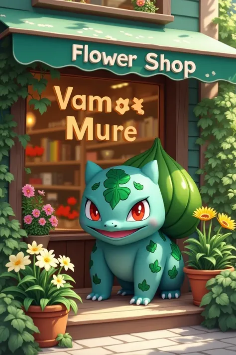 Trouve moi un nom pour une boutique de fleurs ayant le pokemon bulbizare comme enseigne 