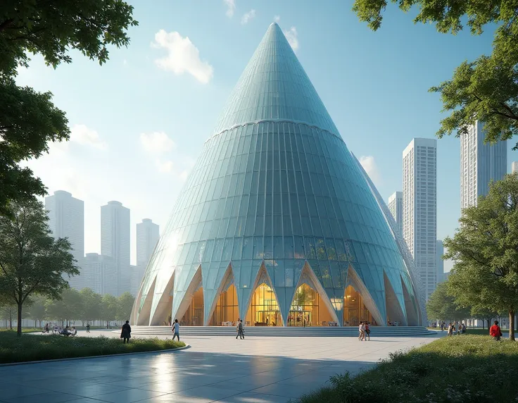  A futuristic cathedral with an impressive dome made of recycled glass and a solar-powered lighting system.  This iconic structure is a spiritual and architectural landmark in Urbanova , and hosts interfaith events and cultural celebrations .  It is surrou...