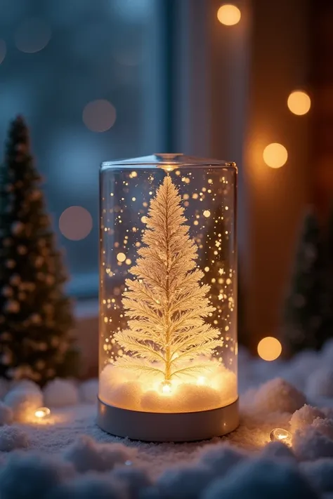 The Snowfall Lamp is a captivating holiday decoration that brings the magic of a snowy Christmas night indoors. Featuring a sleek, elegant design, this lamp creates a mesmerizing snowfall effect inside the glass casing. As the light shines through, it mimi...