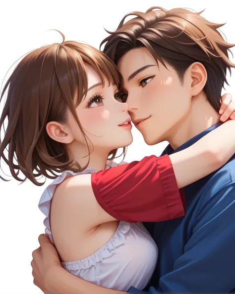  measurements、, high image quality 、Anime Boys and girls hugging each other, Cute illustrations that look funny and misshapen, Boys and girls, Digital Anime Illustration , Manga, ภาพศิลปะ measurements, Anime style images,  in anime style ,  Detailed fan ar...