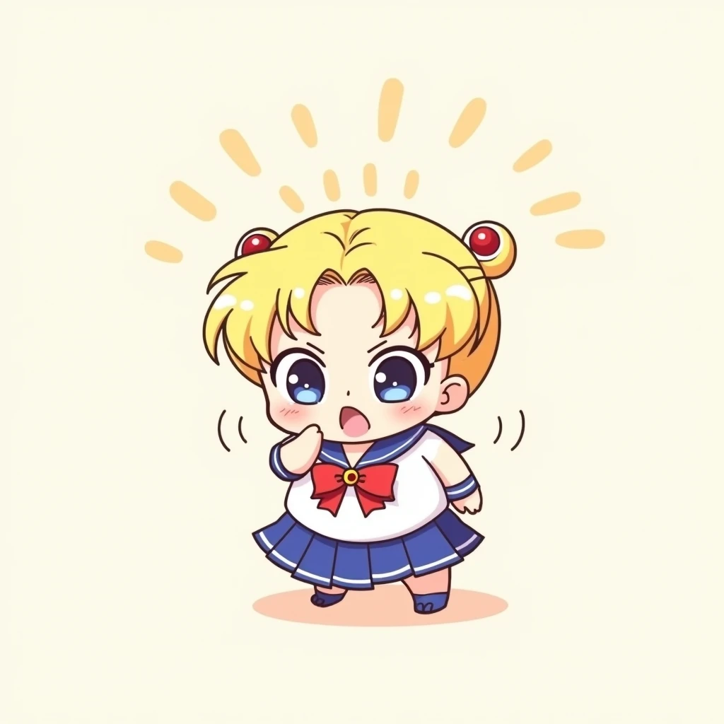 Chibi Bishoujo Senshi Sailor Moon character rolling her eyes nervous 