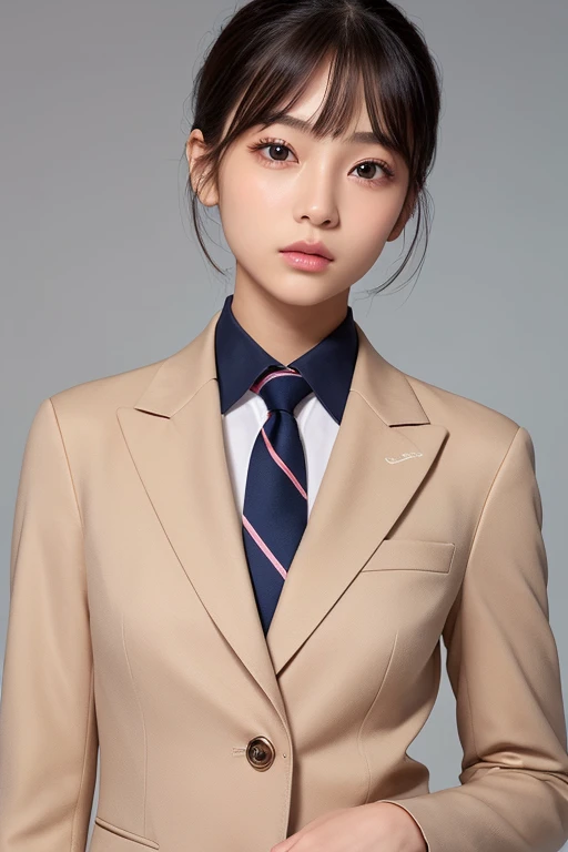 cute、 chugakusei , 12age,
 with impressive sharpness and glamor 、 Slender Eyes、Strong eyesight、 slightly cool impression
They have high cheekbones and a firm skeleton、Eyebrows are a little thick、boyish hairstyle 、navy blazer, long pants, necktie,
 have hea...