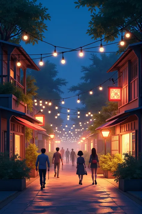 Night lights outdoor street