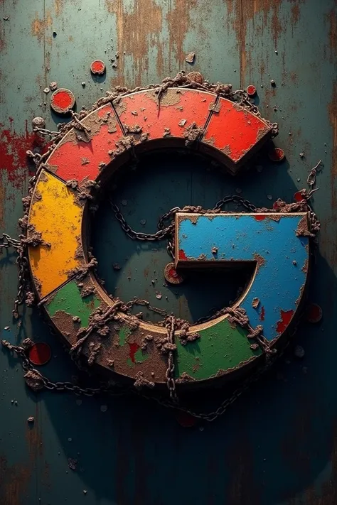  Google icon concept in the style of  " Fight Club ":

1. **background**:  Dark and dirty ,  with scuffs and torn textures . background должен быть мрачным,  maybe ,  with rust elements ,  scratches and spots .

2. ** The Google logo **:
   - **Font**:  Th...