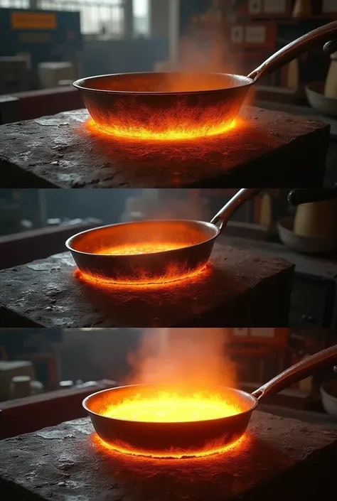 Step-by-step image for the solidification of the pan