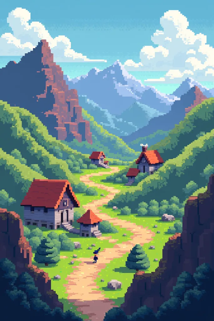 Make a pixelated landscape