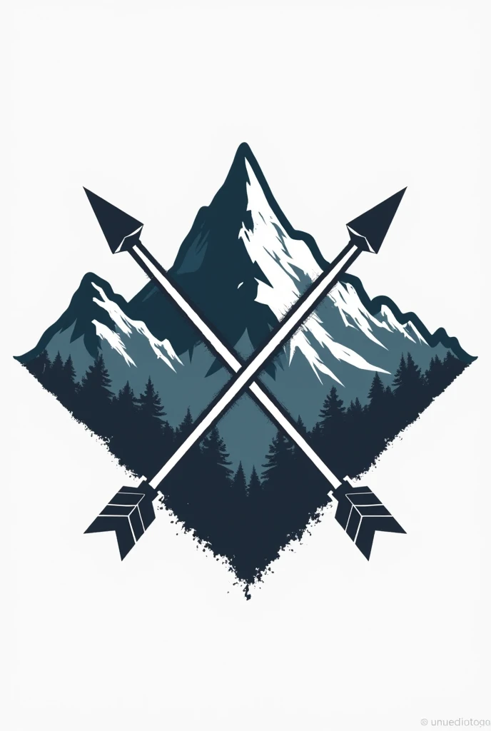 Falcon mountains logo crossed arrows on the back 