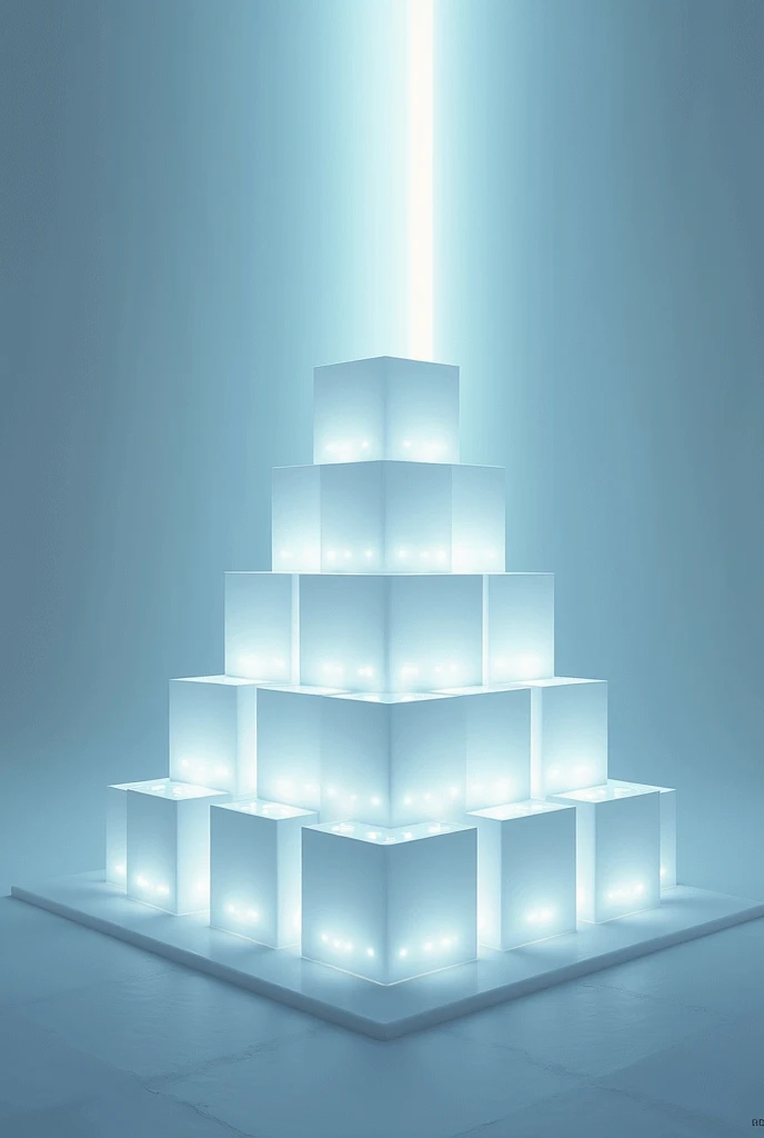 Create an image of a ten-box pyramid