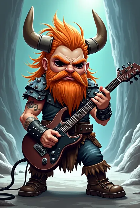 Un viking metaleux rockeur en chibi en Dessin 