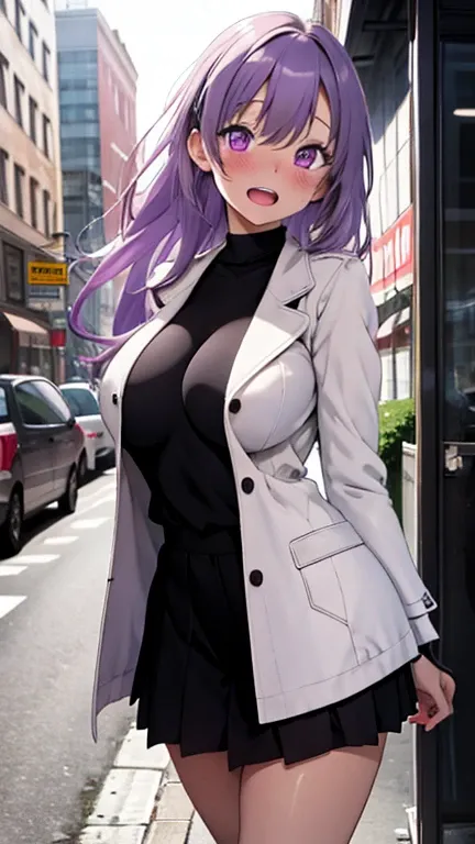 nsfw,mastute piece,Best Quality,insanely detailed,8k cg,
(portrait),(from front),(symmetry),(1girl),((arms behind back:1.3)),(standing),(light purple hair),((large breasts:1.3)),(blush:1.2),shy,(ecstasy face:1.2),(trembling:1.2),(open mouth),(looking at vi...