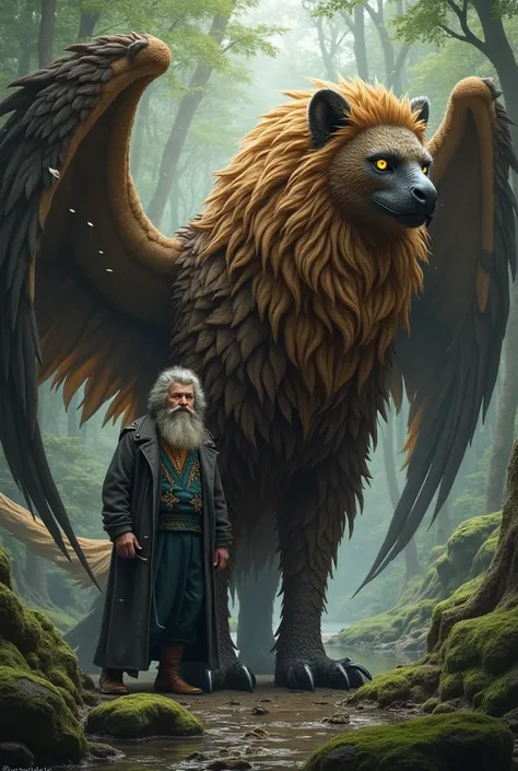 Create a new fantastic animal inspired by the Harry Potter movie, this new character will be Hagrids new mascot