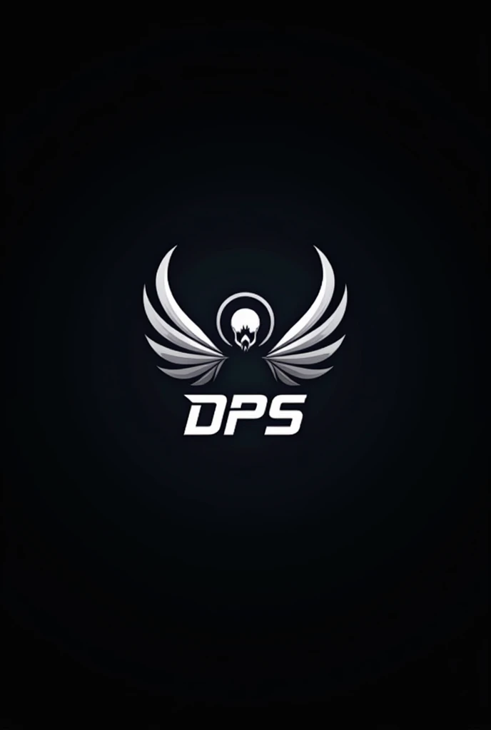 ESPORT LOGO
SIMPLE ANGEL THEME 
BLACK BACKGEOUND
WHITE TEXT 
NAME DPS
