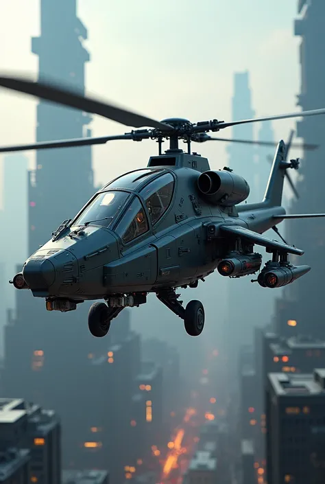 Futuristic Army Helicopter 