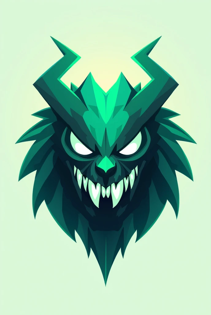 Create a vector logo sign written monster design with the colors green and blue
