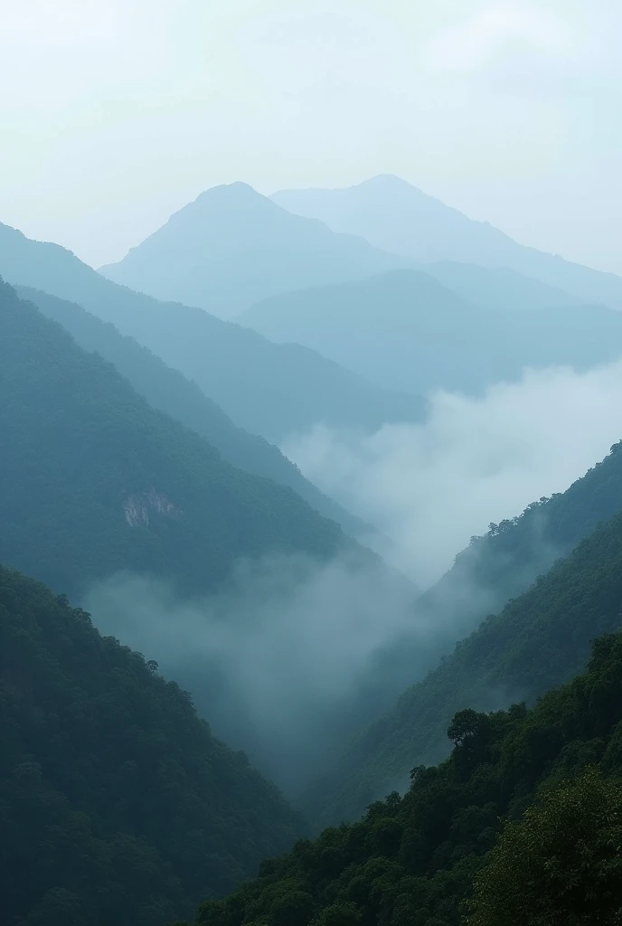 Create the most beautiful and attractive finish by brushing the beautiful Knuckles mountain range visible through the mist, bringing out the natural beauty of Sri Lanka. including my name is OMESH DEWMINA  using small front