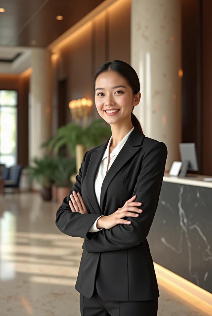 create the image of hotel receptionist