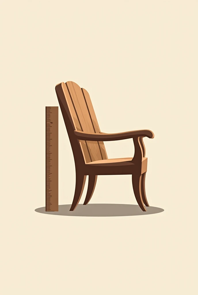 Create a joinery logo with a design of a wooden armchair and a measuring ruler by the architect SIMAS
