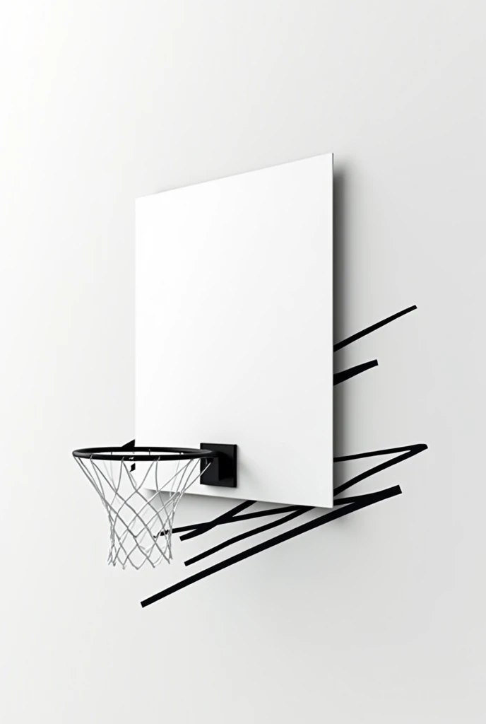  Create a design of a white basketball board, to which you add black lines to make it look artistic 