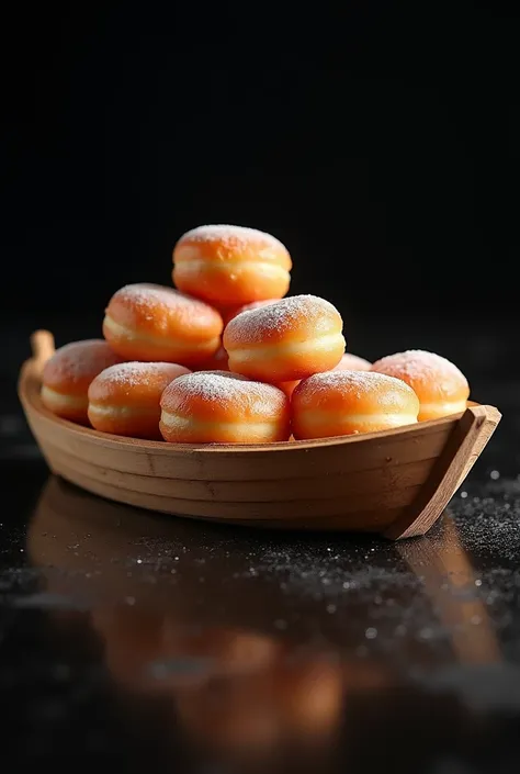  movie Still Donuts , barca de donuts, dark background, Quality photography, wet texture , coverage,  studio photograph , donuts .  reduced depth of field , vignette, highly detailed, high budget, bokeh, cinemascope, sombrio, epic,  dazzling,  movie grain,...