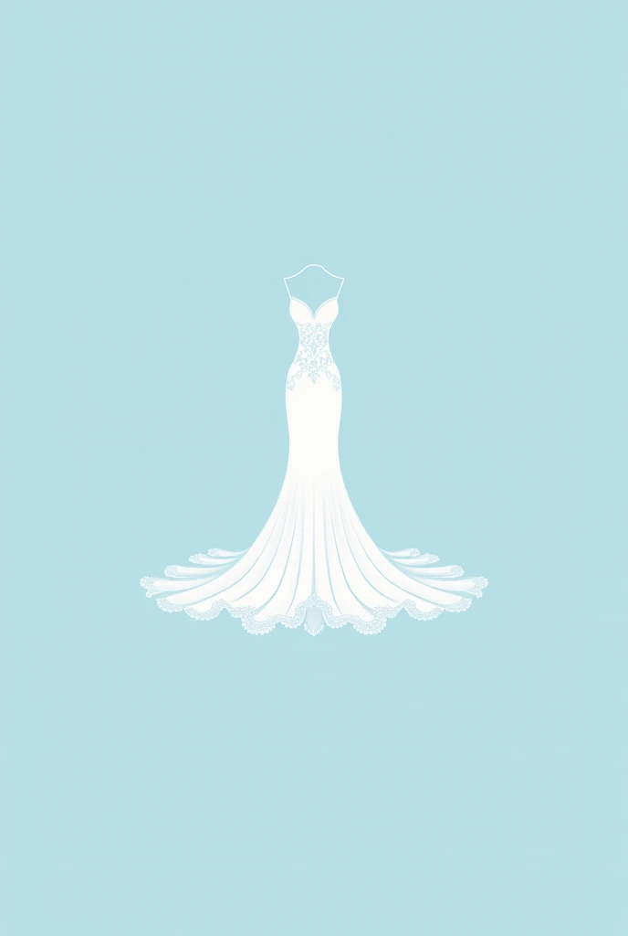 Create a very smiple and unique logos for a fashion design brand named JOLLYLIZASTYLE. Who specialise in wedding dresses, female dresses, and so many more, using a wedding gown as the main image and the background should be light blue