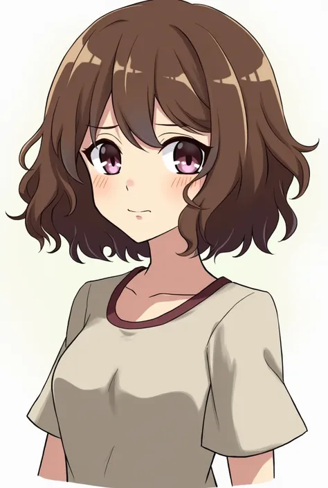 Danganronpa sprite of a brunette girl with short and wavy hair danganronpa version 