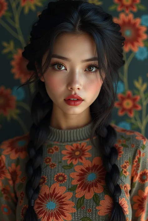 Super realistic beautiful witch, Super realistic witch, Realism, realistic, hyper-realistic details: velvety skin, symmetrical lips, (light glossy red lipstick), long blue lashes, pupils, (clear sharp focus, not blurry, realistic brown eyes: 1.35), BREAK, ...