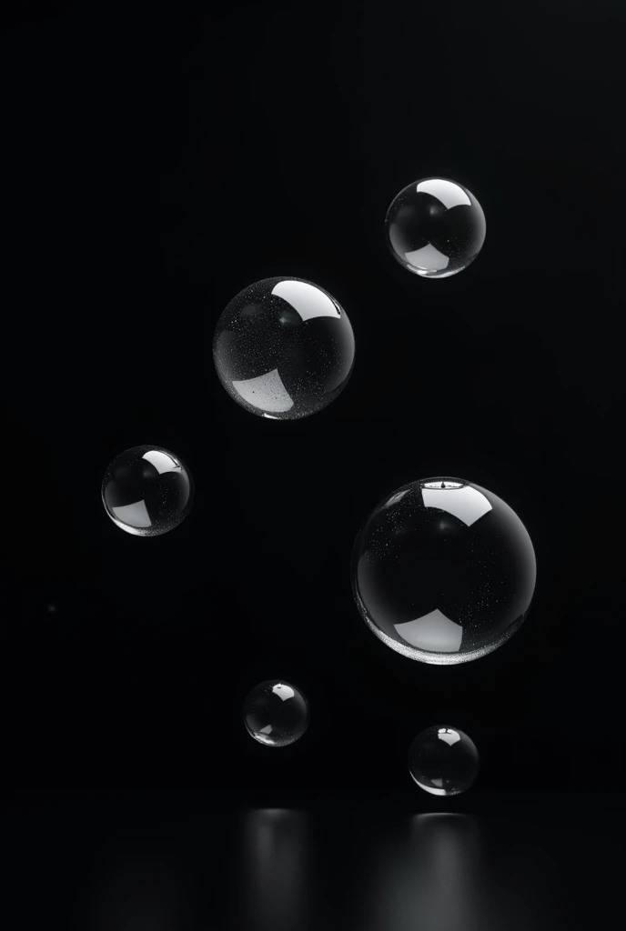 black background and 4 bubbles